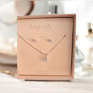 Bijoux Bar Delicates Cubic Zirconia Necklace & Earrings Set